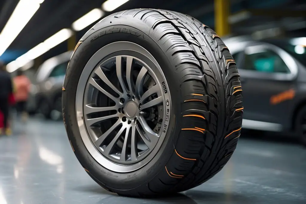Leonardo Diffusion XL close up of tubeless car tires in 2050 1