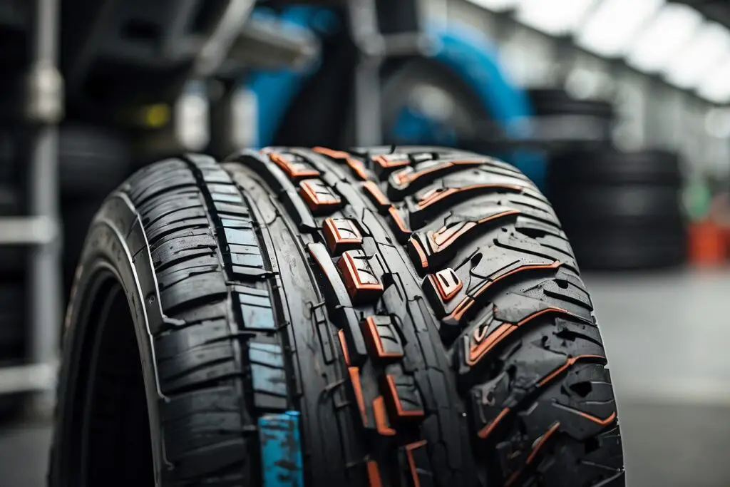 Leonardo Diffusion XL close up of tubeless car tires in 2050 2
